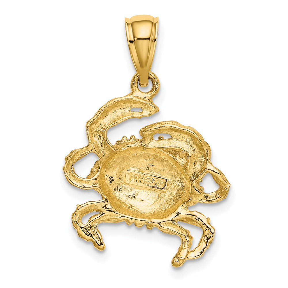 FJC Finejewelers 10 kt Yellow Gold 2-D Crab Charm 18 x 17 mm