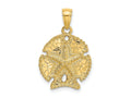 FJC Finejewelers 10 kt Yellow Gold 2-D Sand Dollar W/ Star Charm 19 x 17 mm