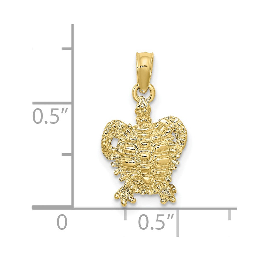 FJC Finejewelers 10 kt Yellow Gold 2-D Sea Turtle with Spiny Shell Charm 13 x 11 mm