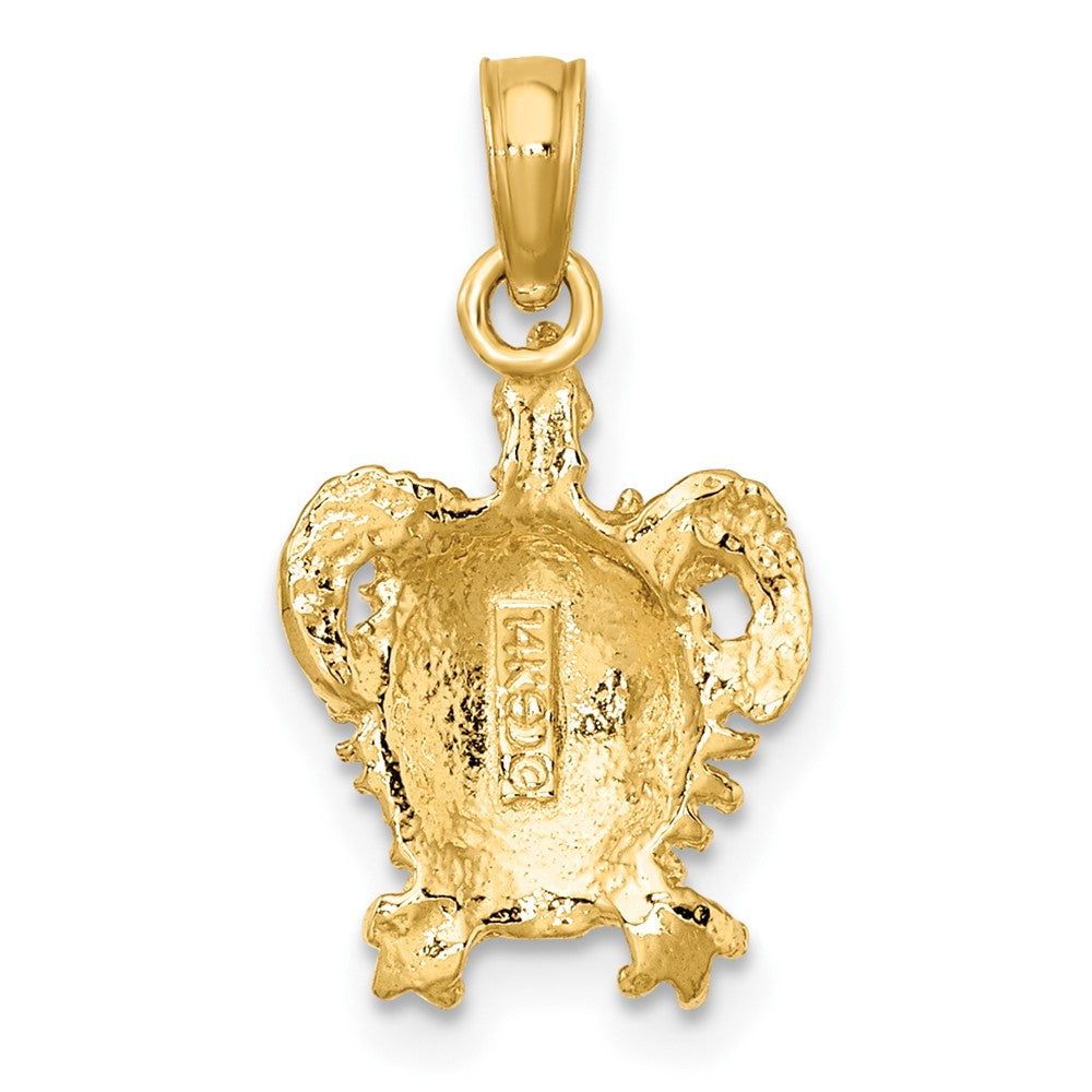 FJC Finejewelers 10 kt Yellow Gold 2-D Sea Turtle with Spiny Shell Charm 13 x 11 mm
