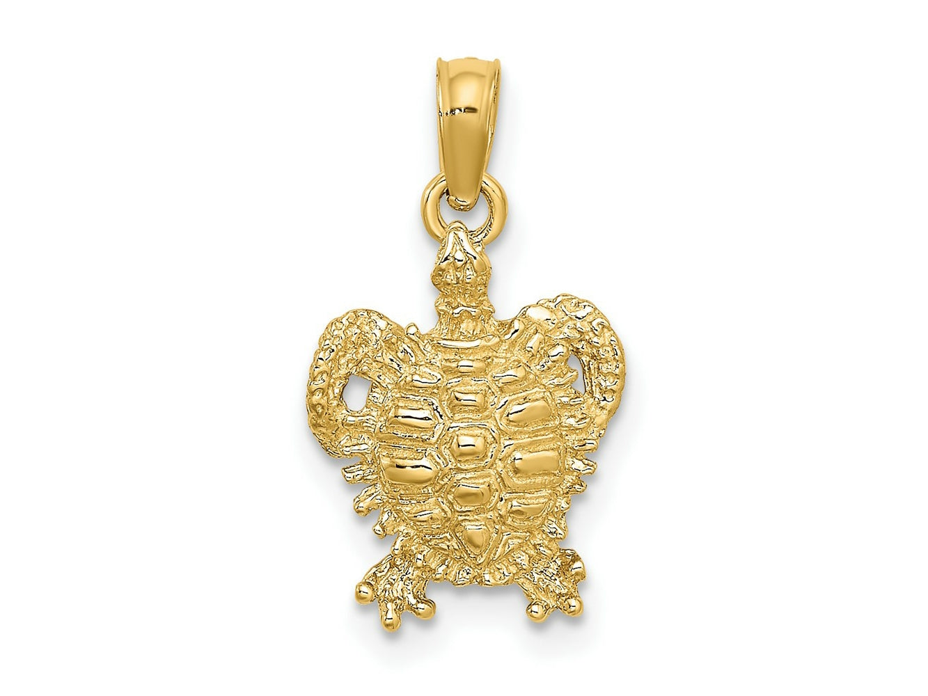 FJC Finejewelers 10 kt Yellow Gold 2-D Sea Turtle with Spiny Shell Charm 13 x 11 mm