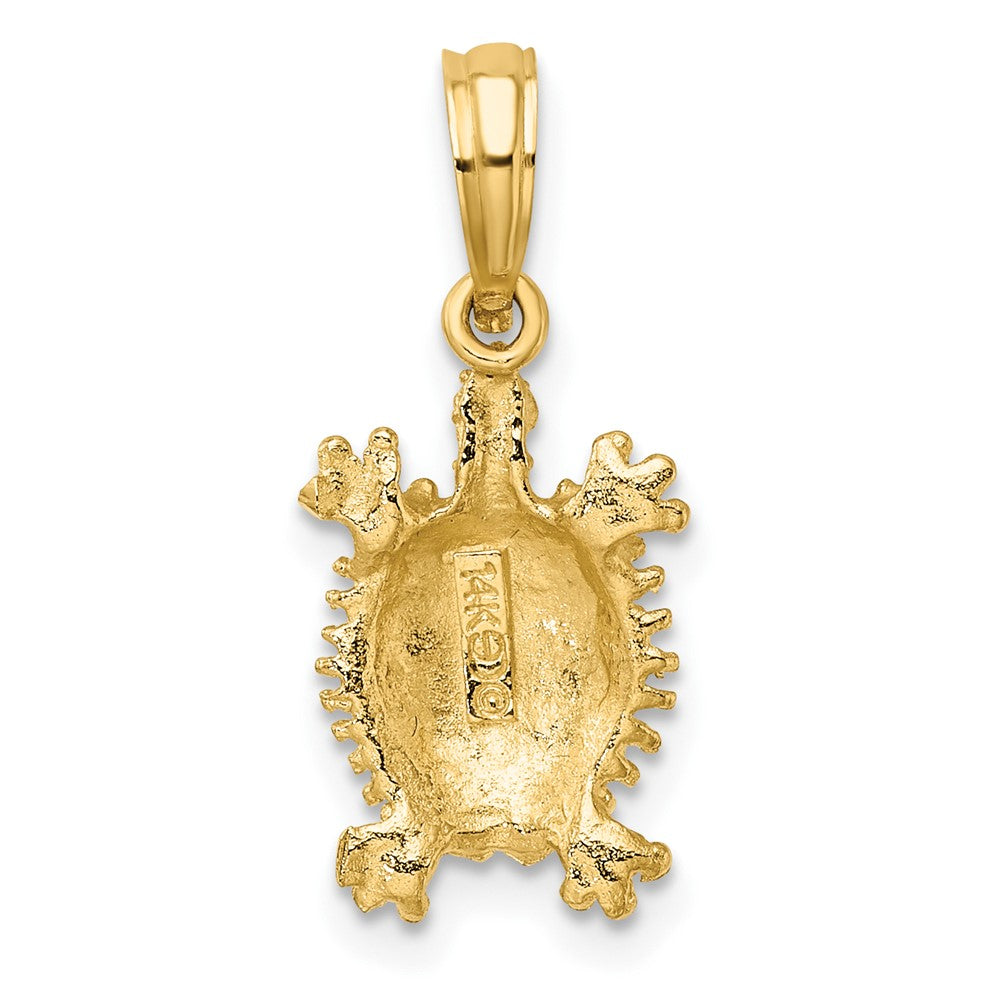 FJC Finejewelers 10 kt Yellow Gold 2-D Land Turtle Charm 14 x 9 mm