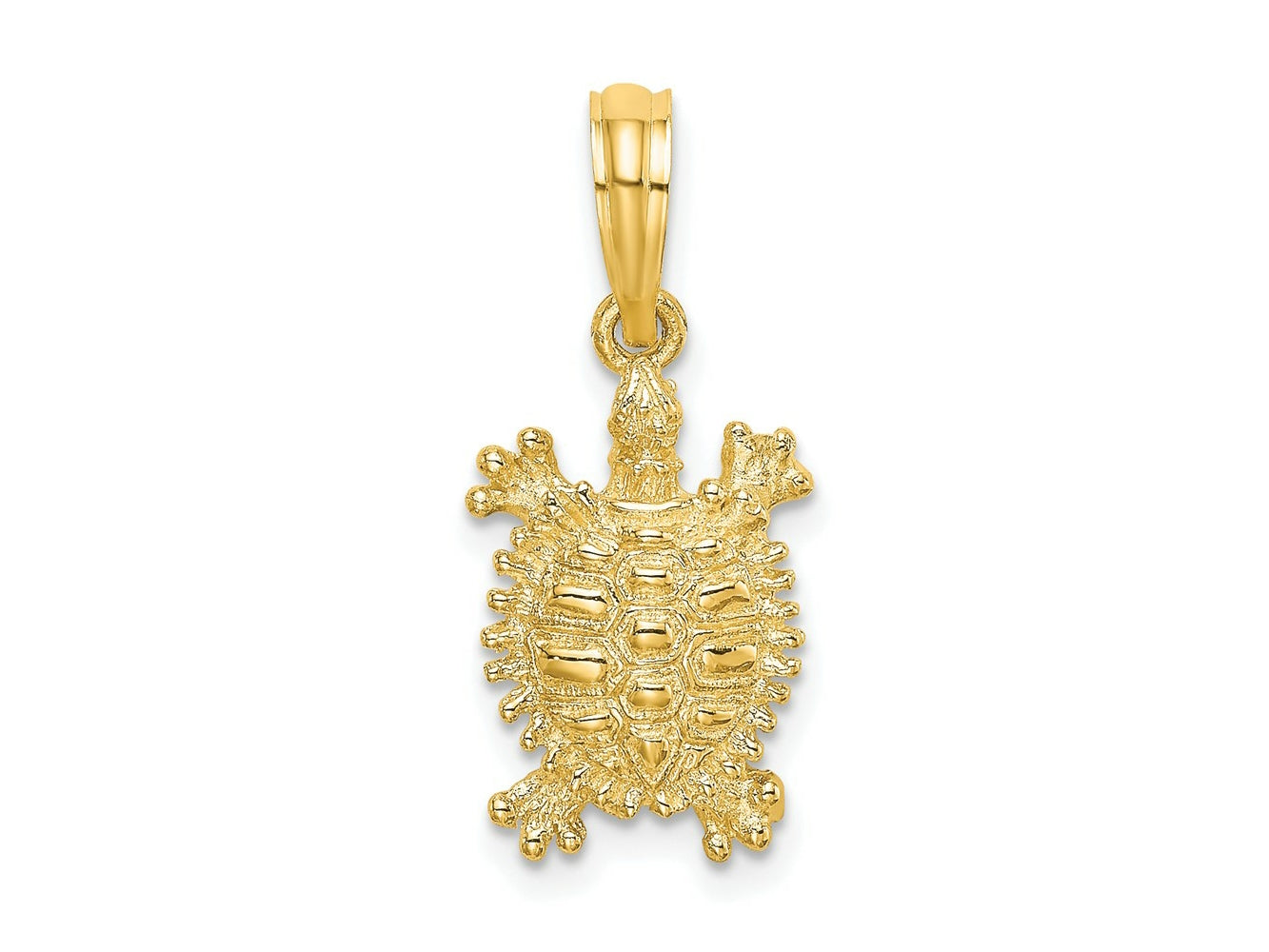 FJC Finejewelers 10 kt Yellow Gold 2-D Land Turtle Charm 14 x 9 mm