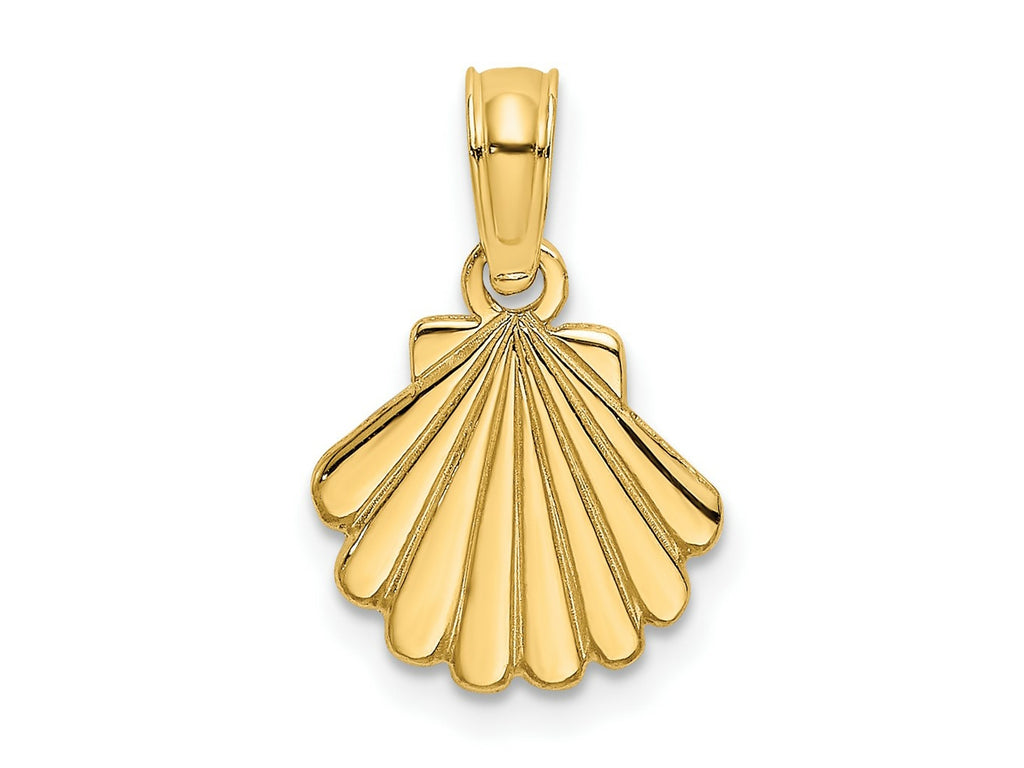 FJC Finejewelers 10 kt Yellow Gold Polished and Engraved Shell Charm 9 x 10 mm