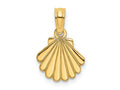 FJC Finejewelers 10 kt Yellow Gold Polished and Engraved Shell Charm 9 x 10 mm