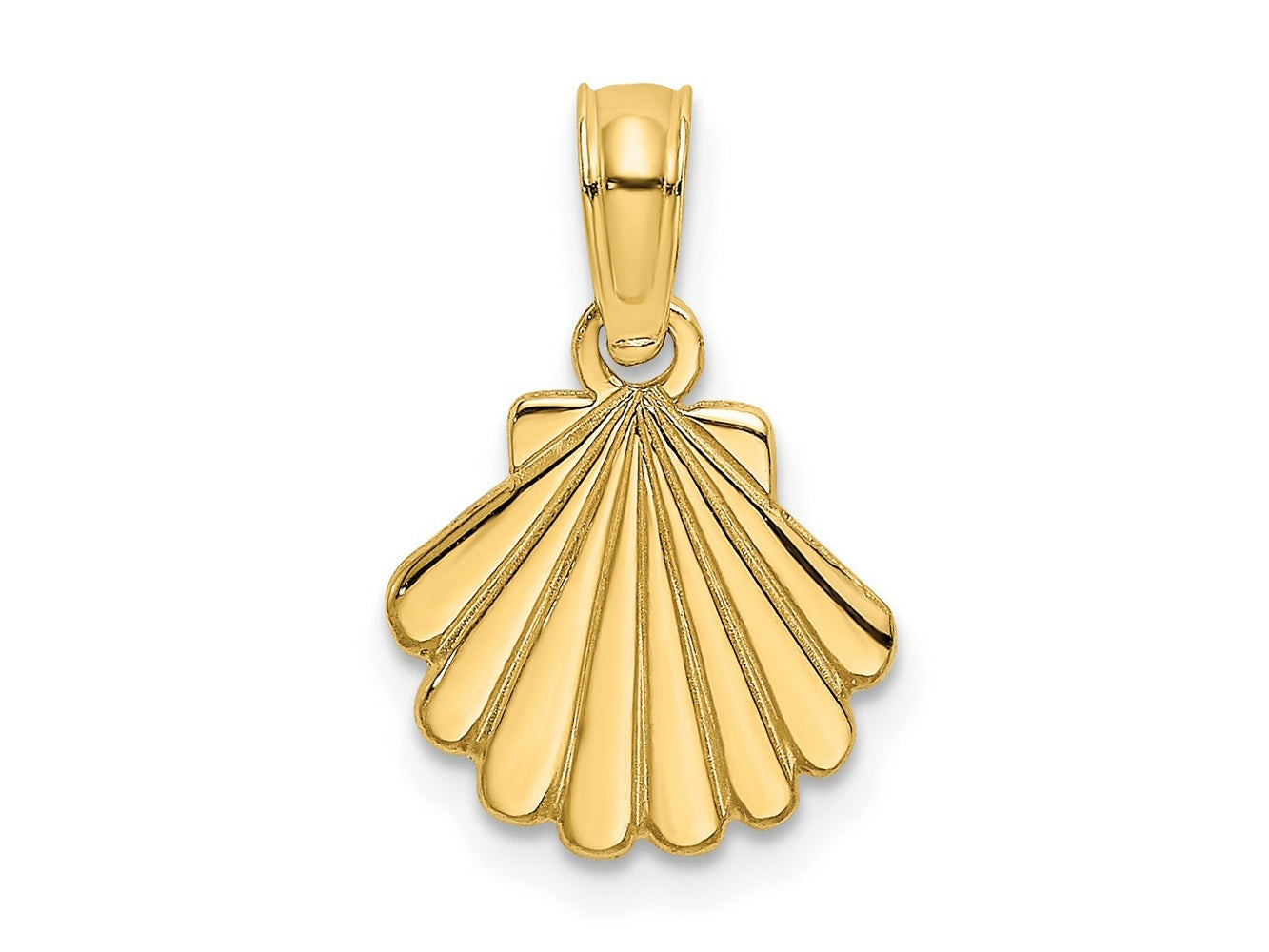 FJC Finejewelers 10 kt Yellow Gold Polished and Engraved Shell Charm 9 x 10 mm