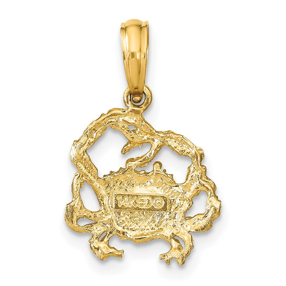 FJC Finejewelers 10 kt Yellow Gold 2-D Textured Crab Charm