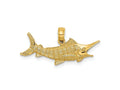 FJC Finejewelers 10 kt Yellow Gold Textured 2-D Marlin Fish Charm 10 x 26 mm