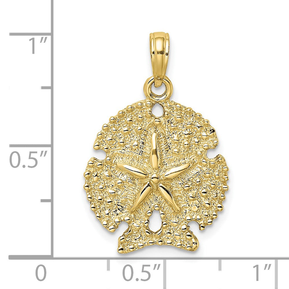 FJC Finejewelers 10 kt Yellow Gold Textured Sand Dollar Charm 18 x 17 mm