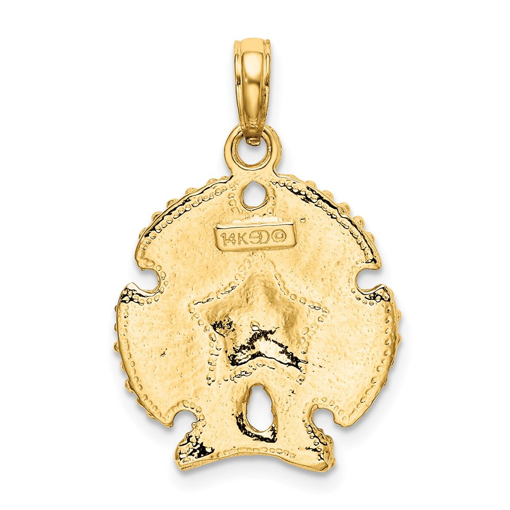 FJC Finejewelers 10 kt Yellow Gold Textured Sand Dollar Charm 18 x 17 mm