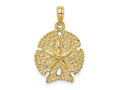 FJC Finejewelers 10 kt Yellow Gold Textured Sand Dollar Charm 18 x 17 mm