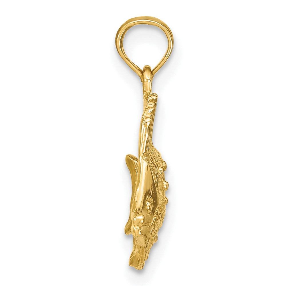 FJC Finejewelers 10 kt Yellow Gold Polished Engraved Fish Charm