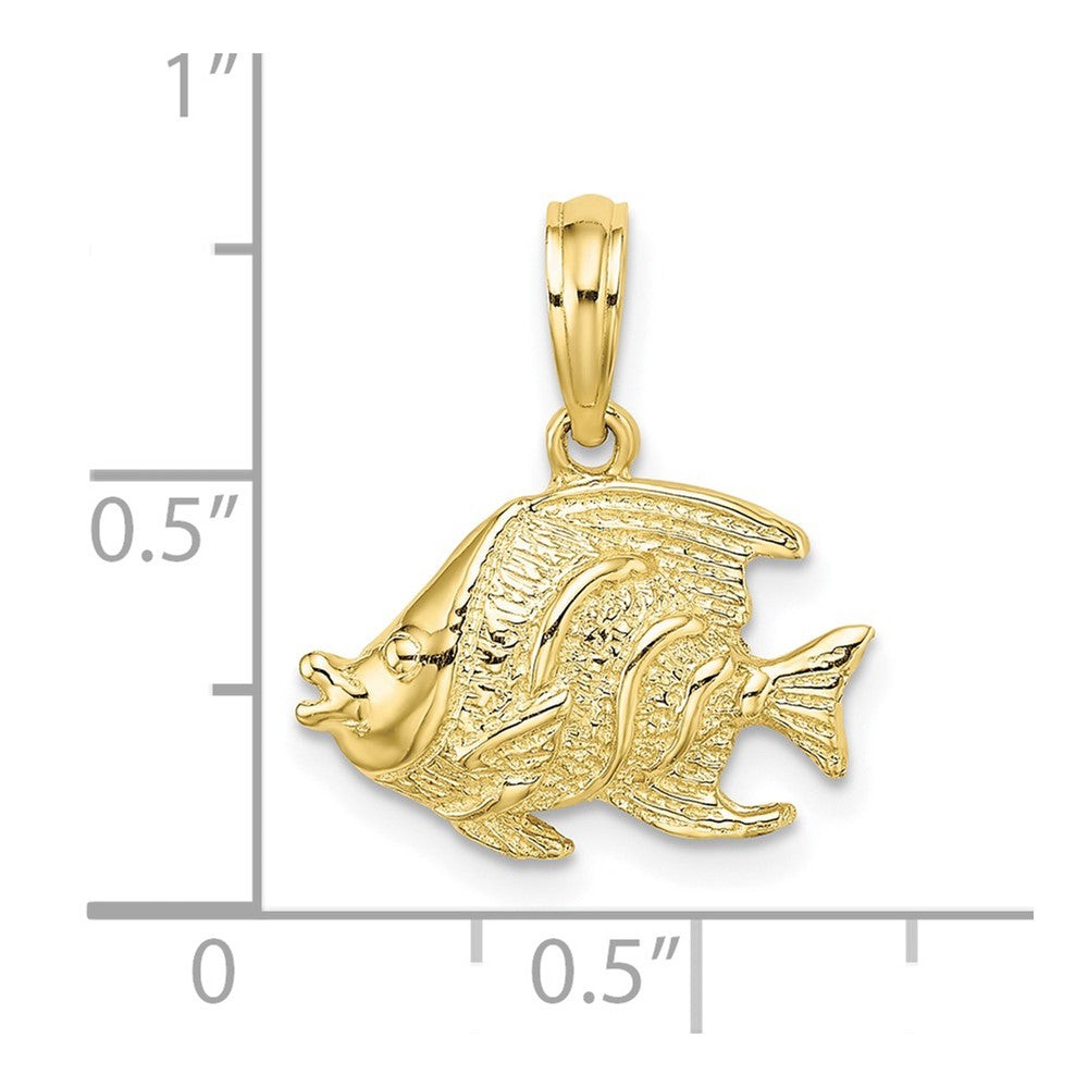 FJC Finejewelers 10 kt Yellow Gold Polished Textured Fish Charm 11 x 16 mm