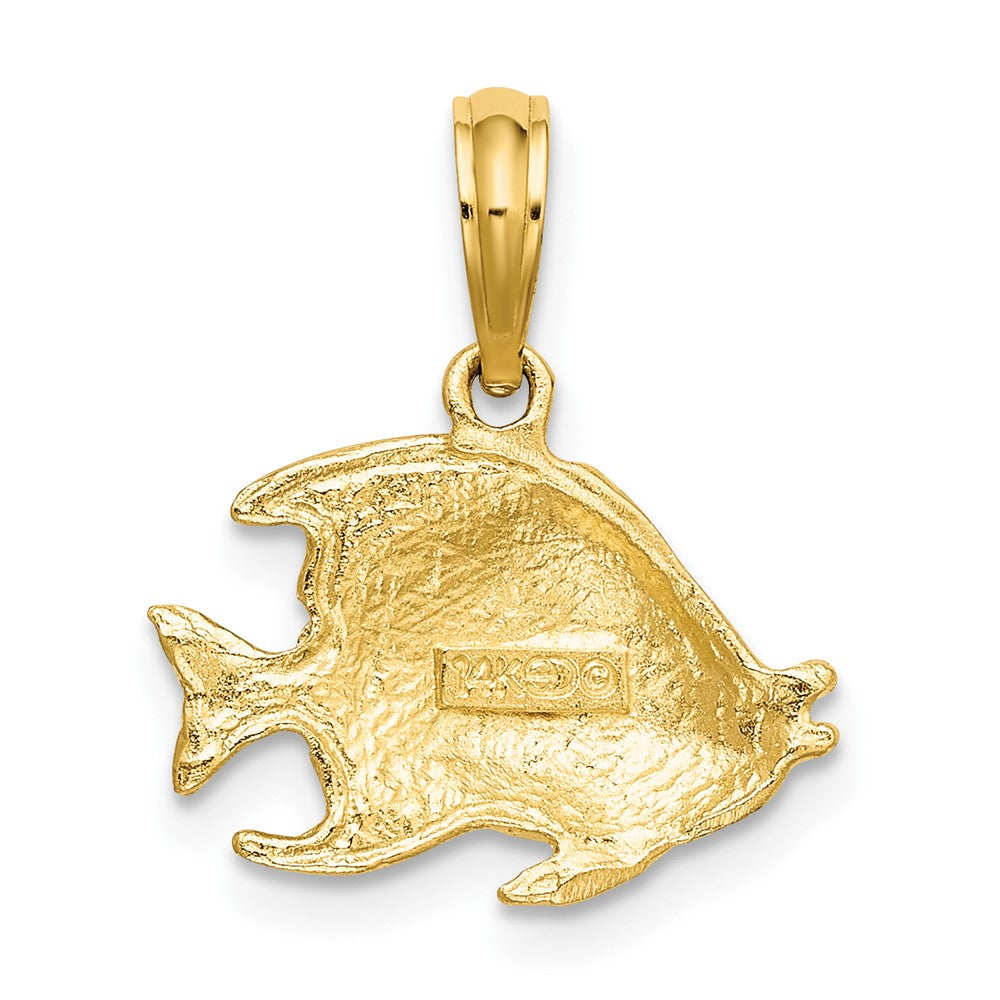 FJC Finejewelers 10 kt Yellow Gold Polished Textured Fish Charm 11 x 16 mm