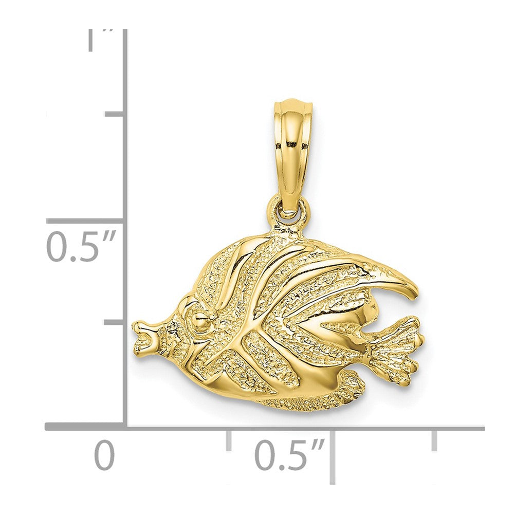 FJC Finejewelers 10 kt Yellow Gold Polished Engraved Fish Charm 10 x 17 mm