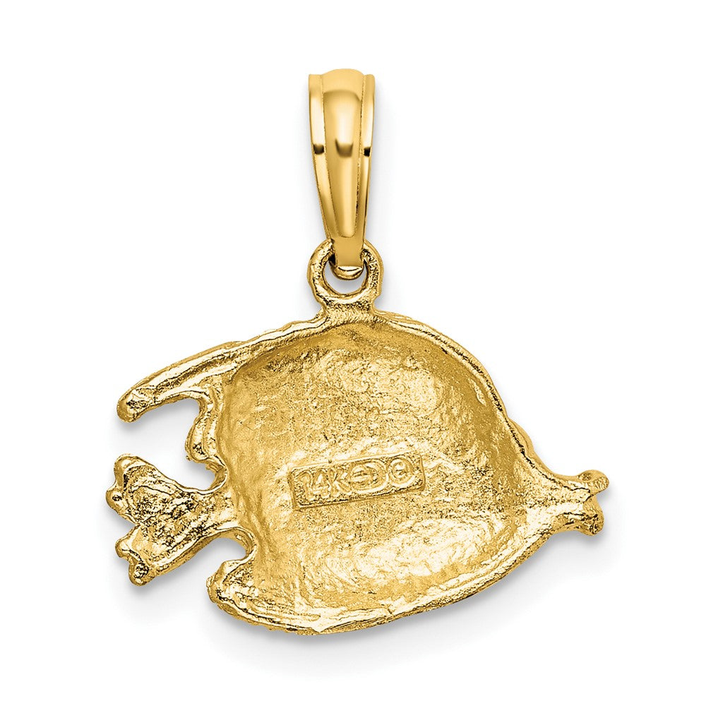 FJC Finejewelers 10 kt Yellow Gold Polished Engraved Fish Charm 10 x 17 mm