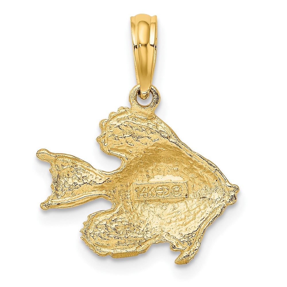 FJC Finejewelers 10 kt Yellow Gold Polished Engraved Fish Charm 12 x 17 mm