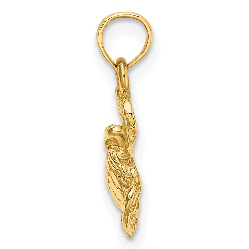 FJC Finejewelers 10 kt Yellow Gold Textured Sea Turtle Charm 11 x 16 mm