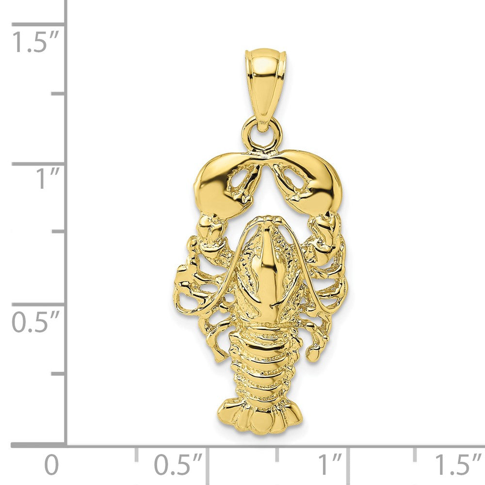 FJC Finejewelers 10 kt Yellow Gold 2-D Textured Maine Lobster Charm 25 x 15 mm