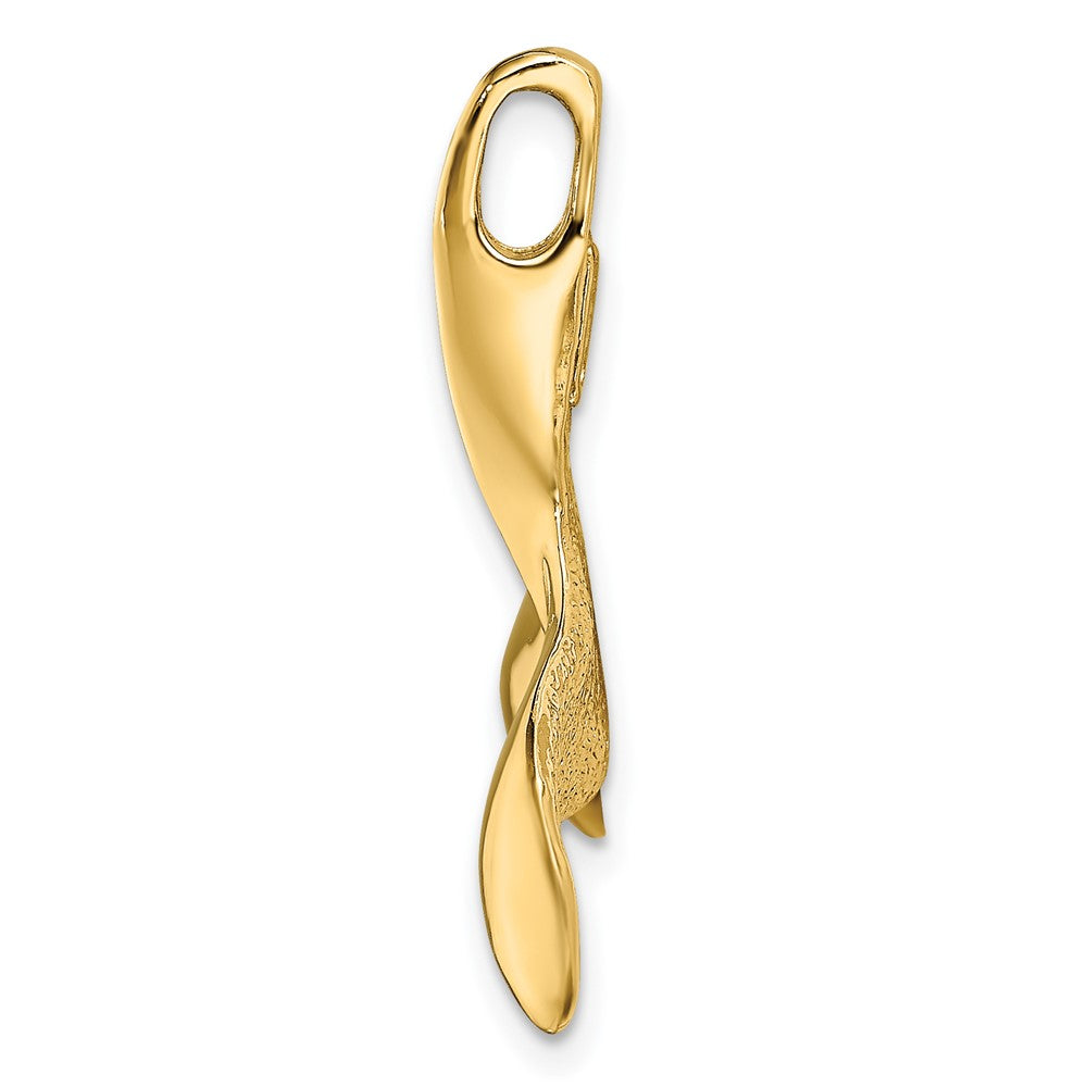 FJC Finejewelers 10 kt Yellow Gold 3-D Polished/Textured Whale Tail Charm 24 x 25 mm