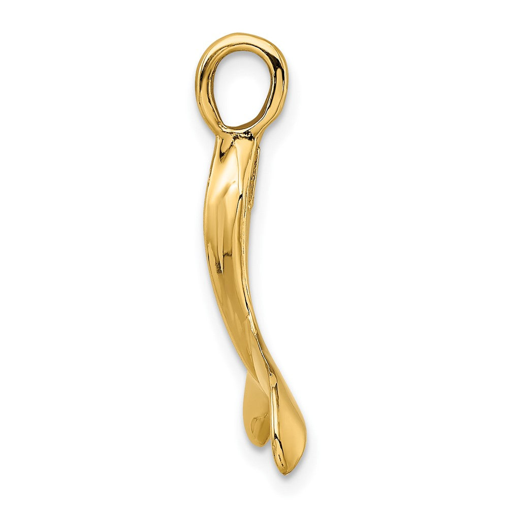 FJC Finejewelers 10 kt Yellow Gold 3-D Polished Whale Tail Charm 24 x 19 mm