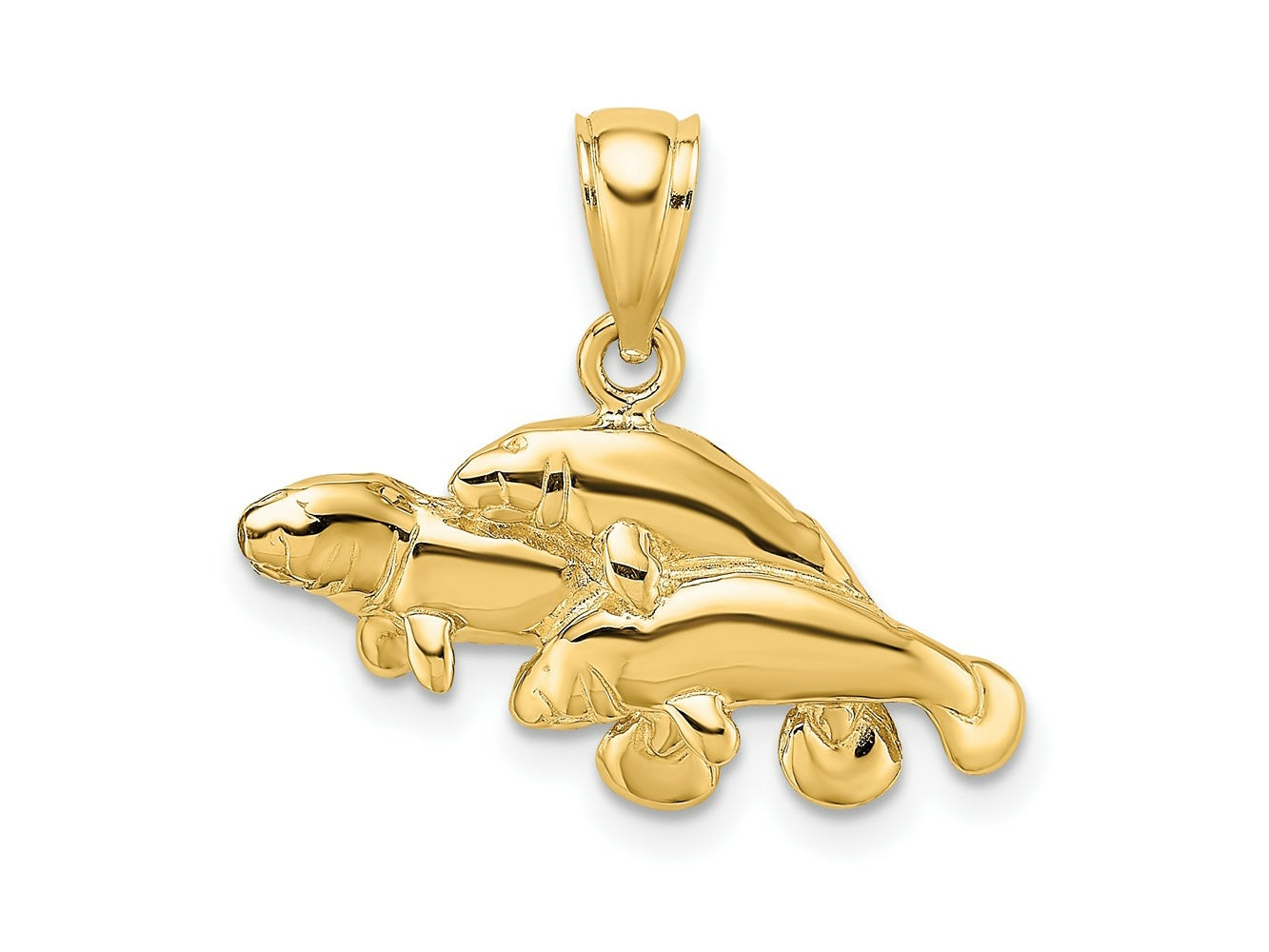 FJC Finejewelers 10 kt Yellow Gold Polished Triple Manatee Charm 11 x 23 mm