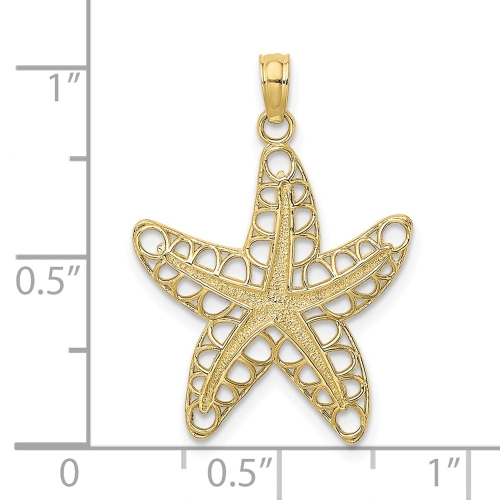 FJC Finejewelers 10 kt Yellow Gold Cut-Out Starfish Charm 21 x 19 mm