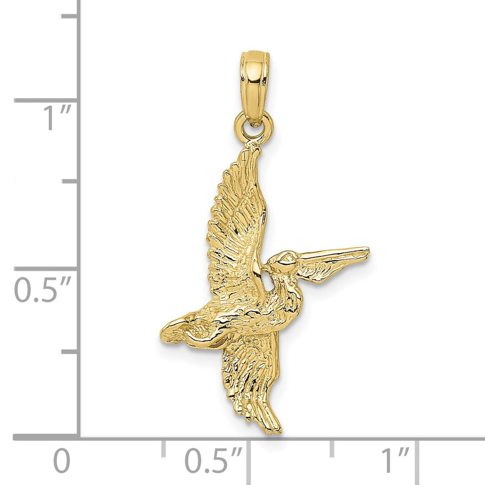 FJC Finejewelers 10 kt Yellow Gold 3-D Pelican Flying Charm 22 x 18 mm