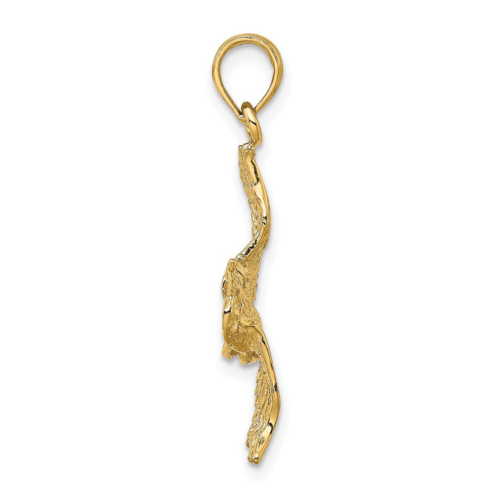 FJC Finejewelers 10 kt Yellow Gold 3-D Pelican Flying Charm 22 x 18 mm
