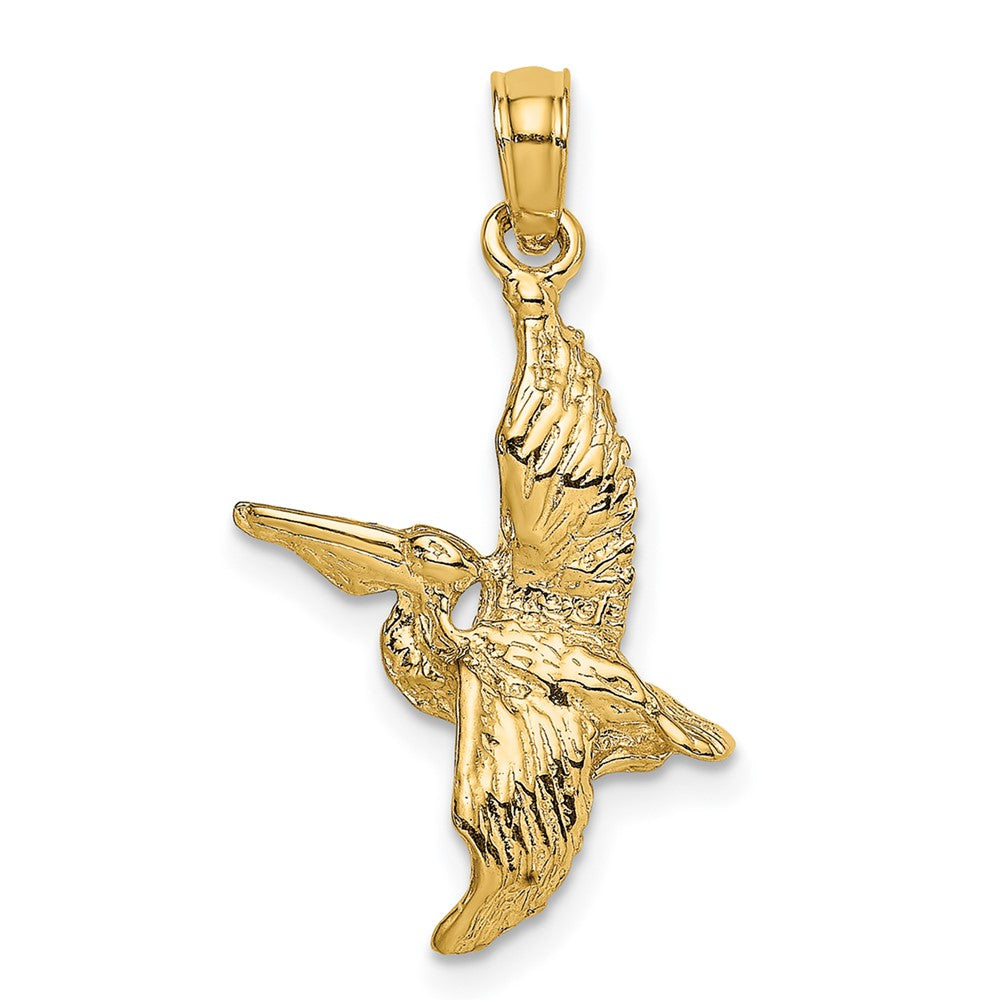 FJC Finejewelers 10 kt Yellow Gold 3-D Pelican Flying Charm 19 x 15 mm