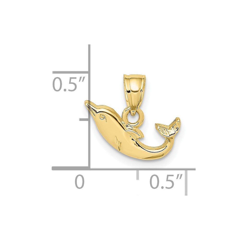 FJC Finejewelers 10 kt Yellow Gold Polished Mini Dolphin Charm 6 x 13 mm