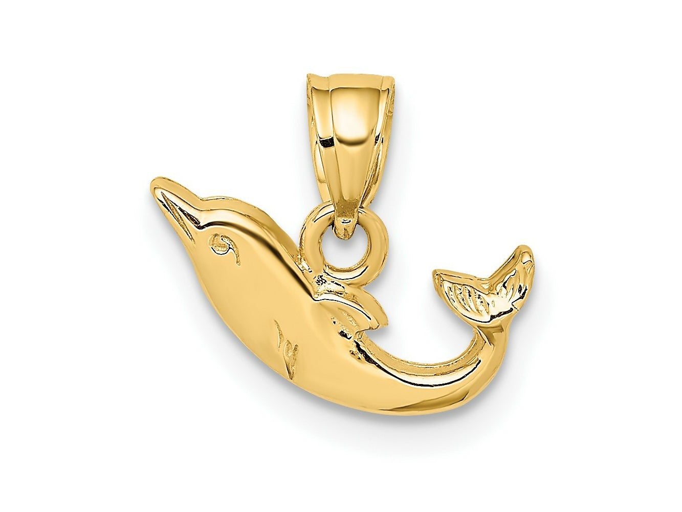 FJC Finejewelers 10 kt Yellow Gold Polished Mini Dolphin Charm 6 x 13 mm