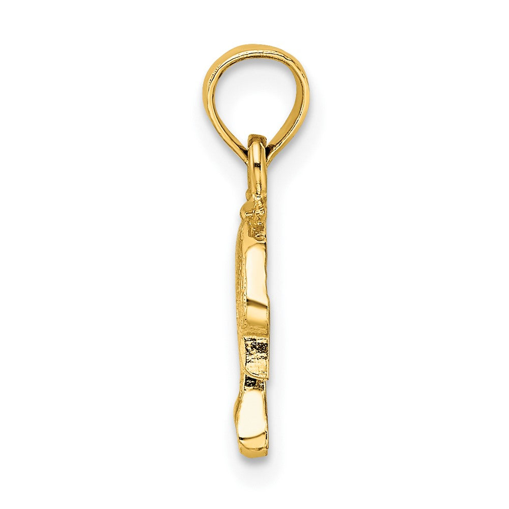 FJC Finejewelers 10 kt Yellow Gold Textured Mini Dolphin Jumping Charm 10 x 12 mm
