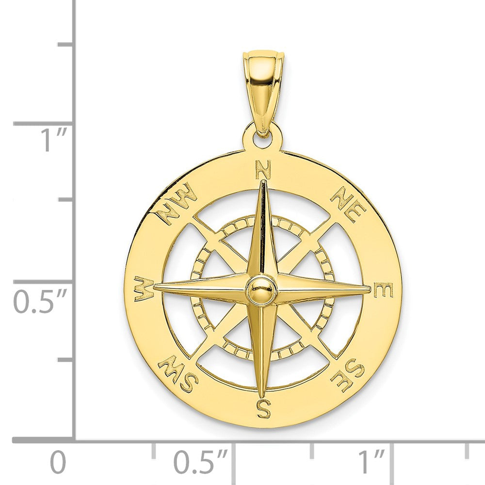FJC Finejewelers 10 kt Yellow Gold Nautical Compass Charm 28 x 21 mm
