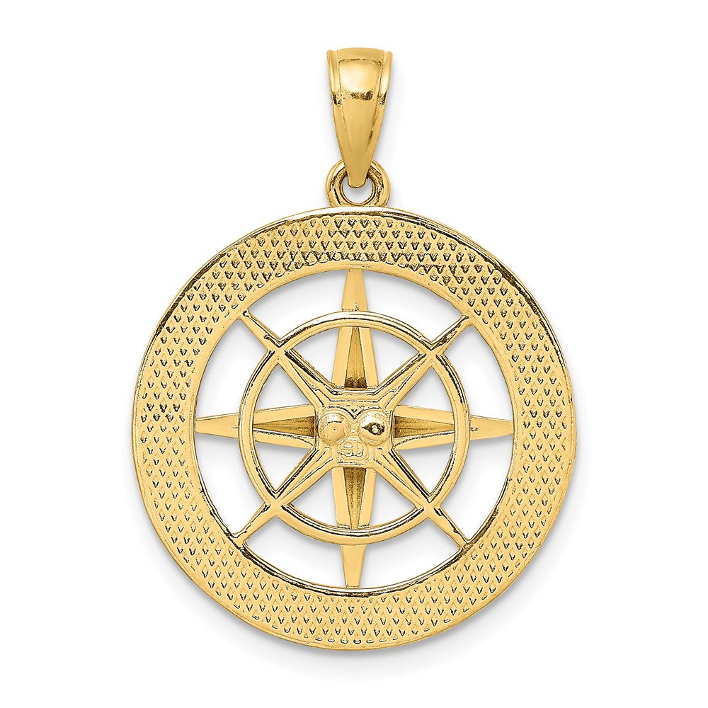 FJC Finejewelers 10 kt Yellow Gold Nautical Compass Charm 28 x 21 mm