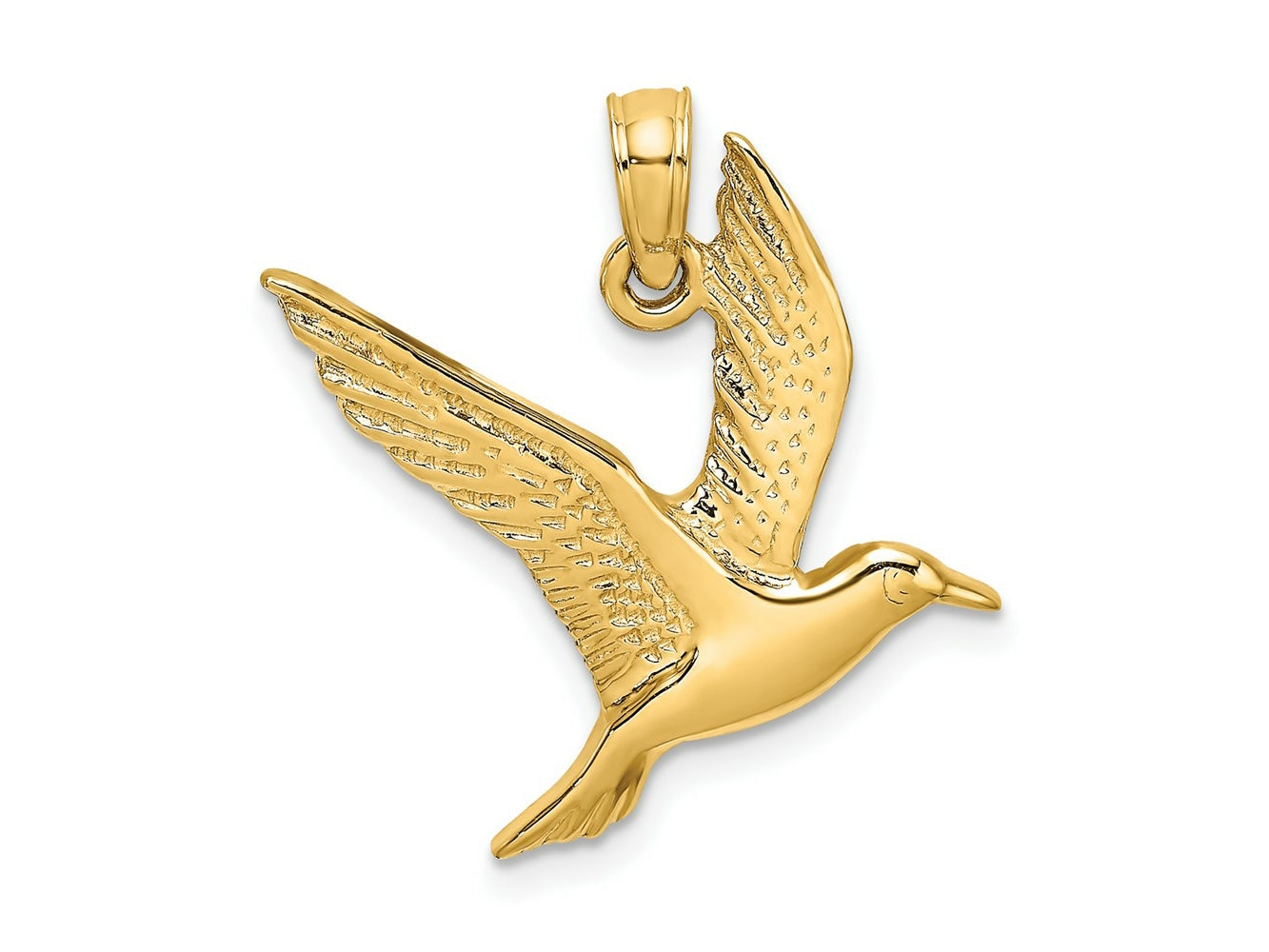 FJC Finejewelers 10 kt Yellow Gold Polished and 2-D Seagull Flying Charm 18 x 21 mm
