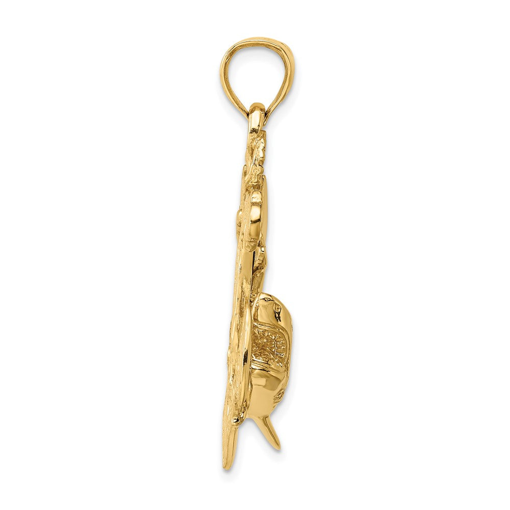 FJC Finejewelers 10 kt Yellow Gold 2-D Anchor with Shark Charm 29 x 21 mm