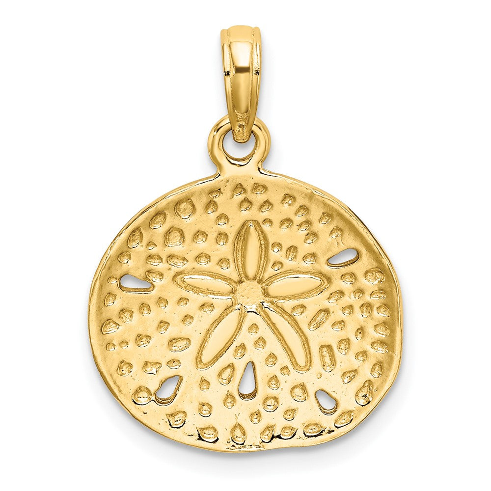 FJC Finejewelers 10 kt Yellow Gold 2-D Cut-Out Sand Dollar Charm 15 x 16 mm