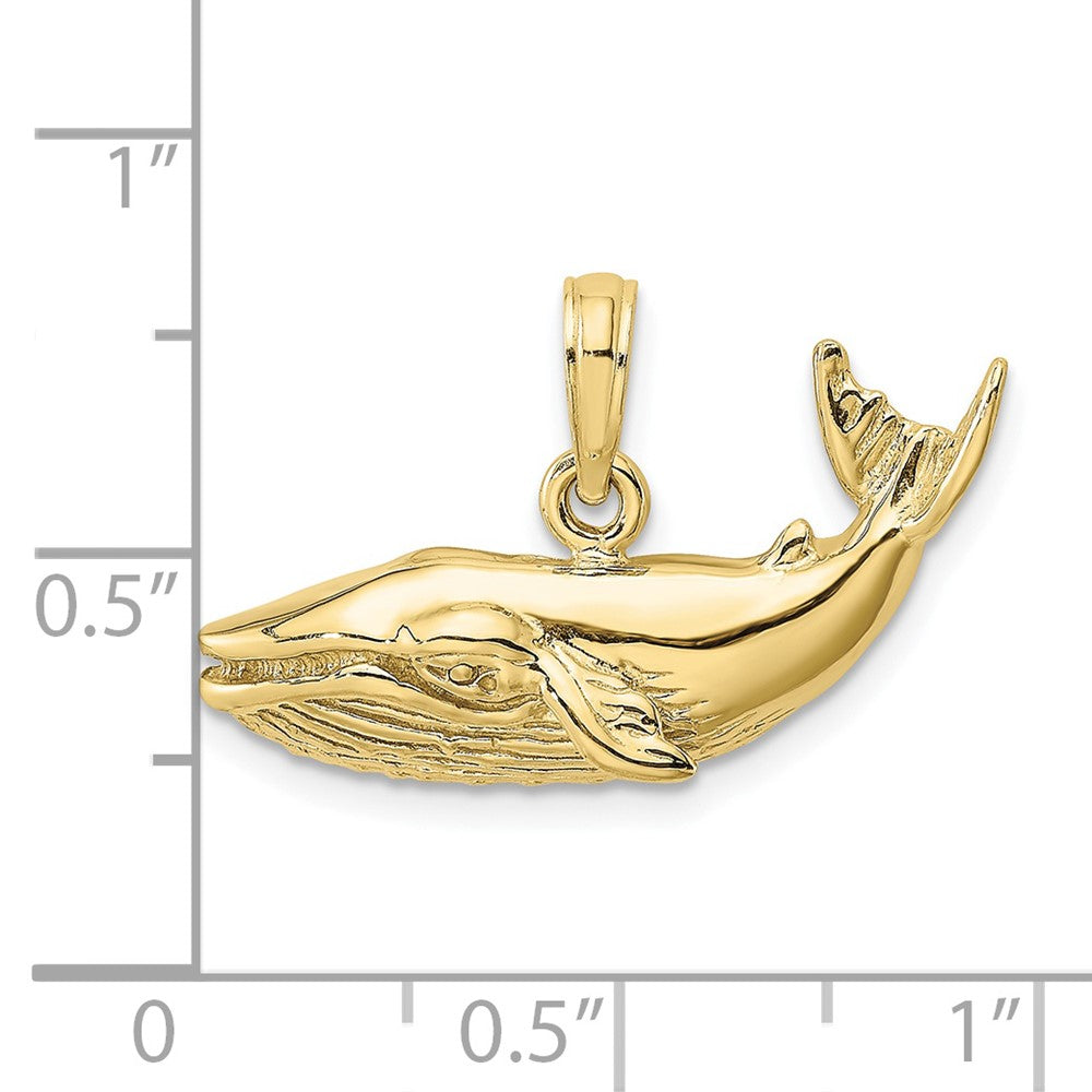FJC Finejewelers 10 kt Yellow Gold 2-D Humpback Whale Charm 12 x 25 mm