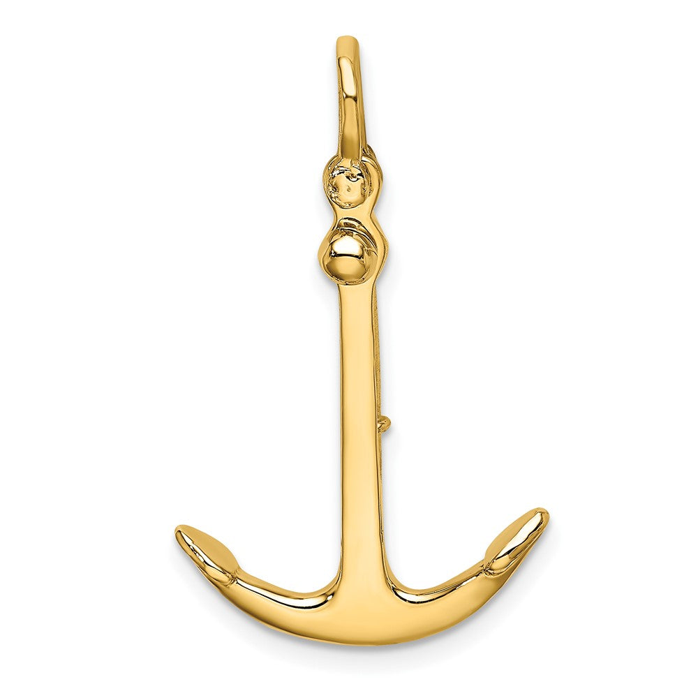 FJC Finejewelers 10 kt Yellow Gold 3-D Polished Anchor 2 Piece and Moveable Charm 37 x 17 mm