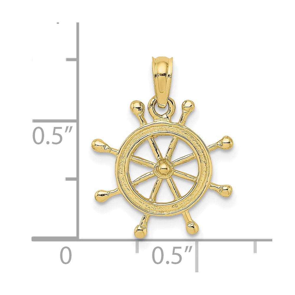 FJC Finejewelers 10 kt Yellow Gold 2-D Ship Wheel Charm 21 x 15 mm