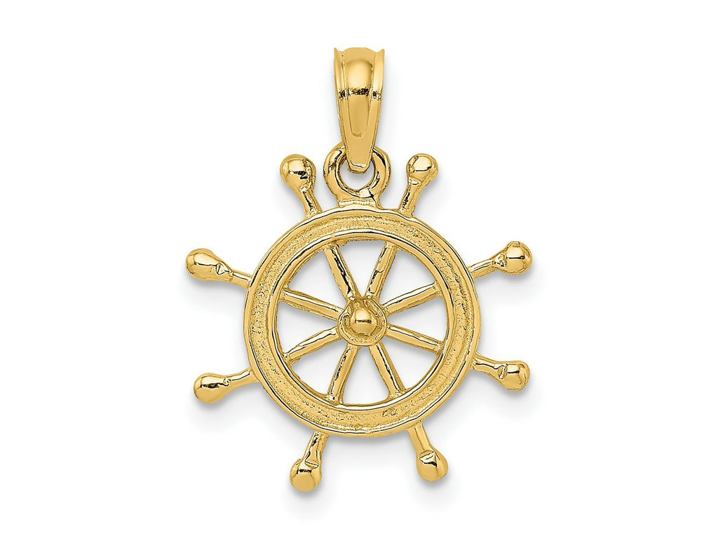 FJC Finejewelers 10 kt Yellow Gold 2-D Ship Wheel Charm 21 x 15 mm