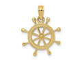 FJC Finejewelers 10 kt Yellow Gold 2-D Ship Wheel Charm 21 x 15 mm