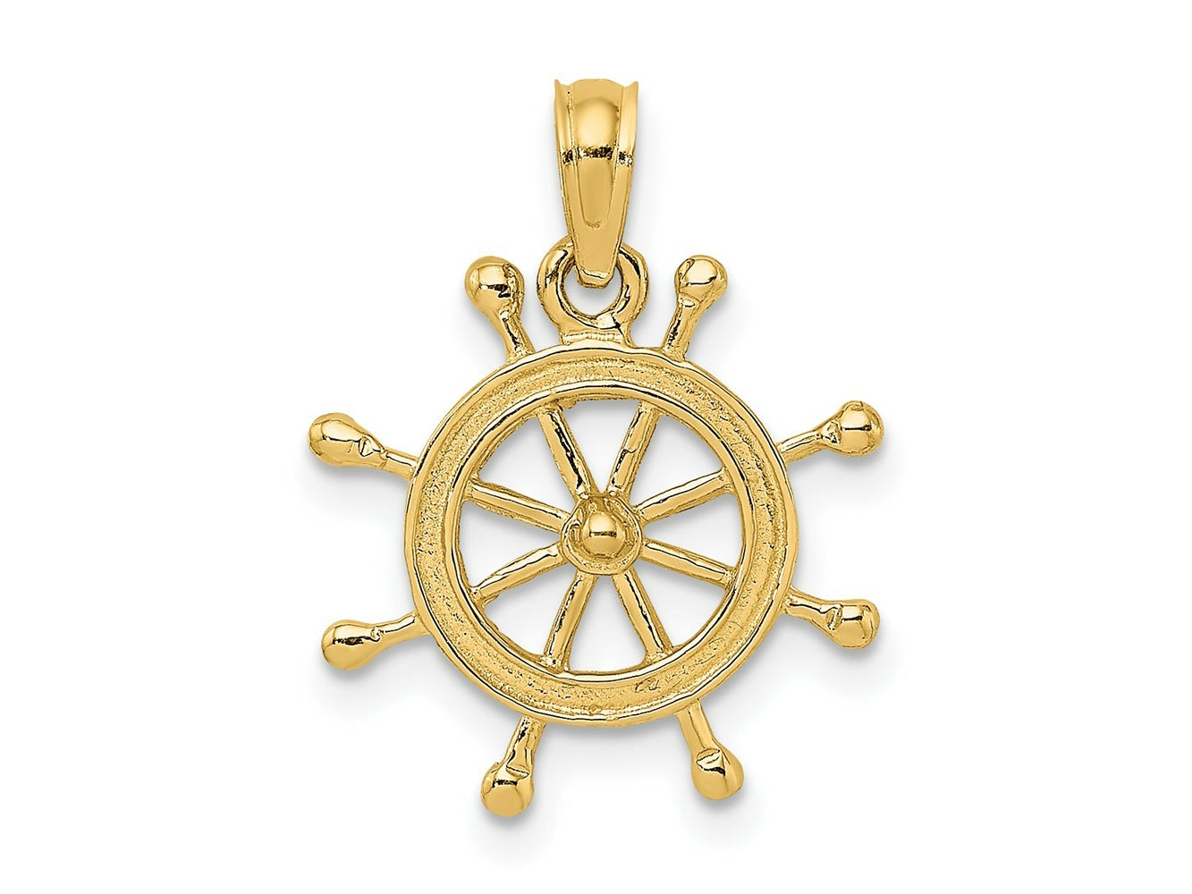 FJC Finejewelers 10 kt Yellow Gold 2-D Ship Wheel Charm 21 x 15 mm