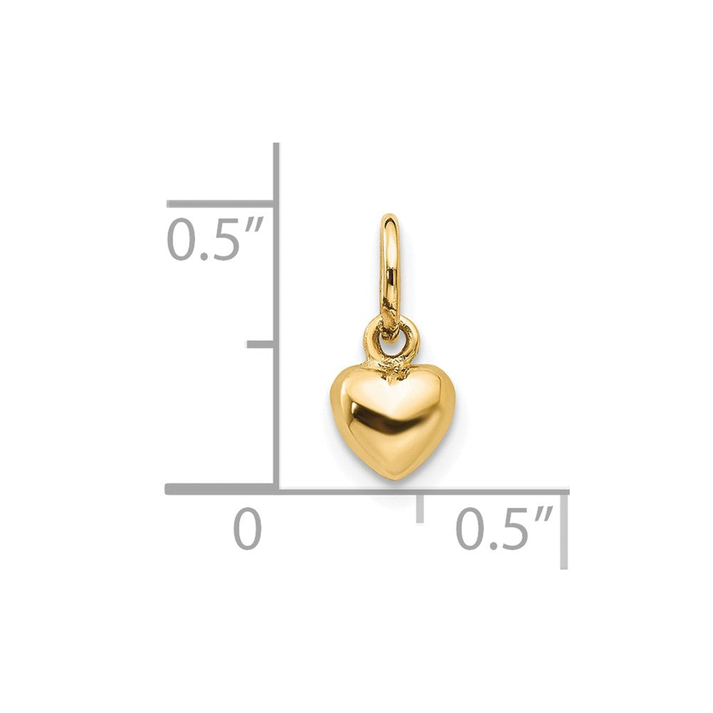 FJC Finejewelers 10 kt Yellow Gold Polished 3-D Heart Charm 12 x 5 mm