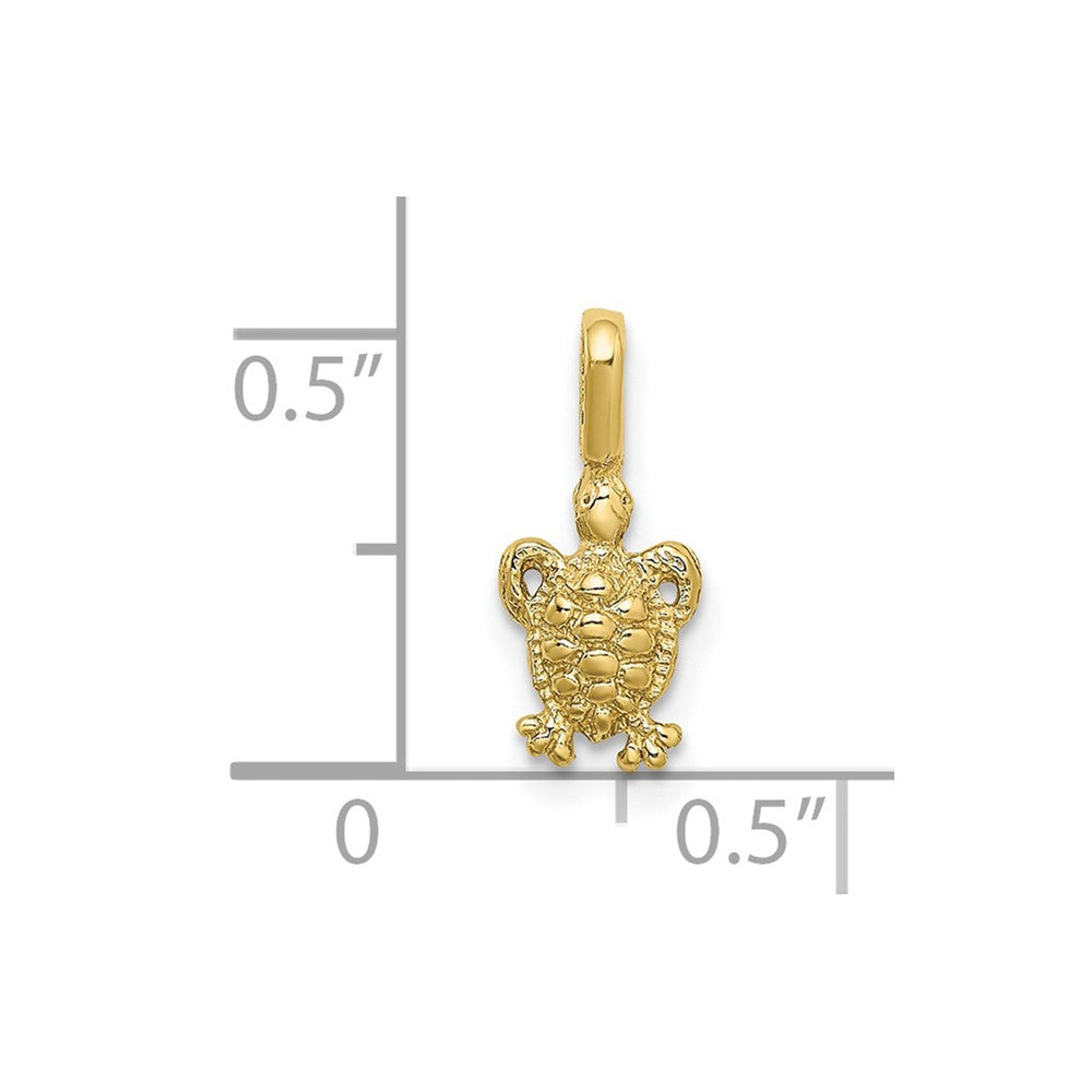 FJC Finejewelers 10 kt Yellow Gold Mini Sea Turtle with Fixed Bail Charm 14 x 6 mm