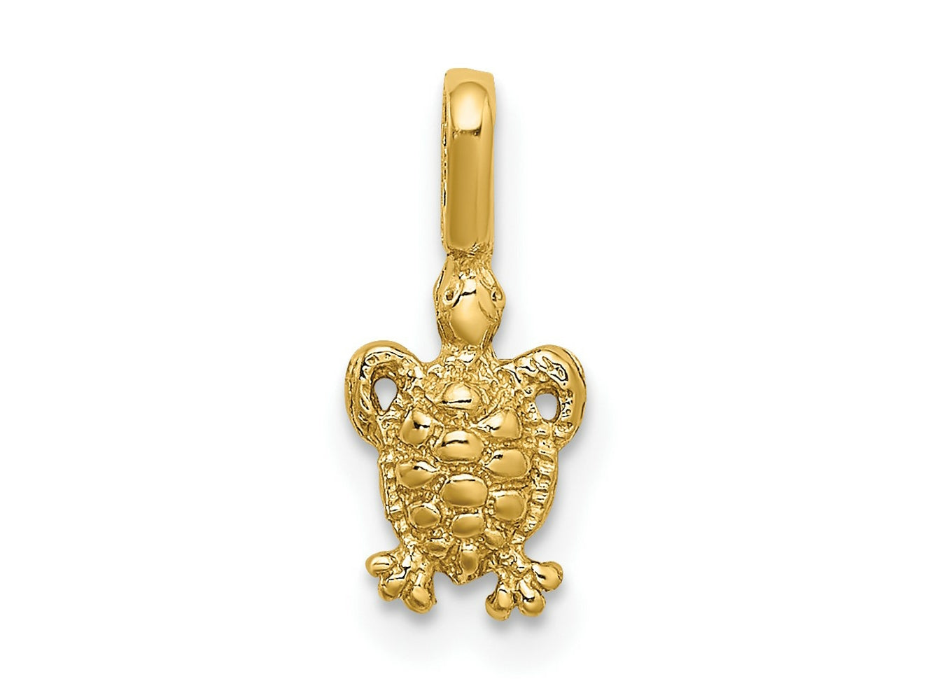 FJC Finejewelers 10 kt Yellow Gold Mini Sea Turtle with Fixed Bail Charm 14 x 6 mm