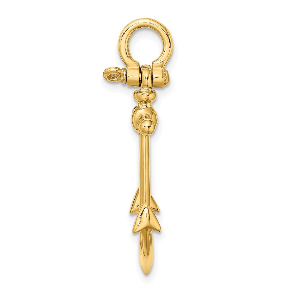 FJC Finejewelers 10 kt Yellow Gold 3-D Anchor with Shackle Bail Charm 34 x 20 mm