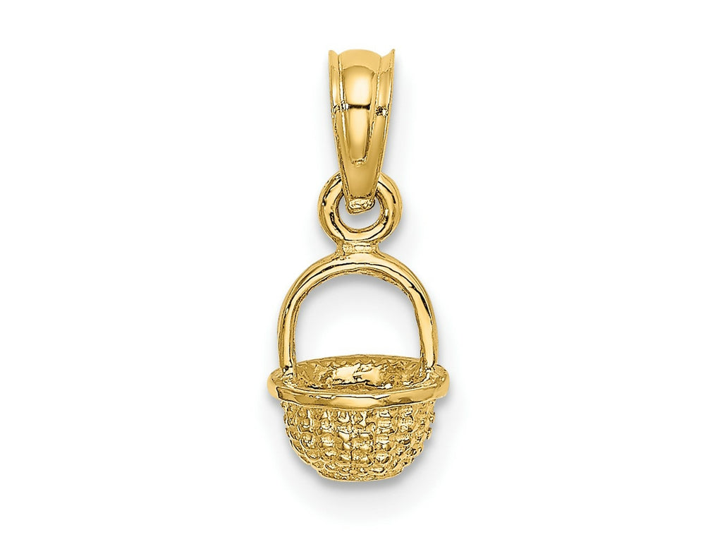 FJC Finejewelers 10 kt Yellow Gold 3-D Mini Basket Charm 8 x 6 mm