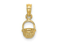 FJC Finejewelers 10 kt Yellow Gold 3-D Mini Basket Charm 8 x 6 mm